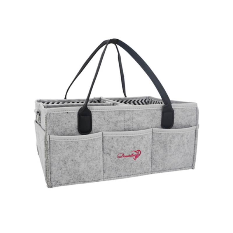 GREY Baby Diaper Caddy Organizer with STRAPS Nursery use Foldable Lightweight Portable Newborn Baby Shower Gift Travel Tote Car